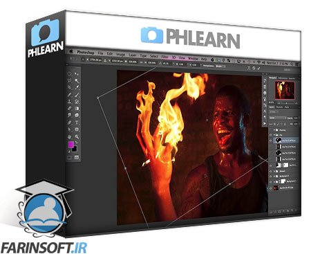 آموزش ساخت افکت آتش در Photoshop